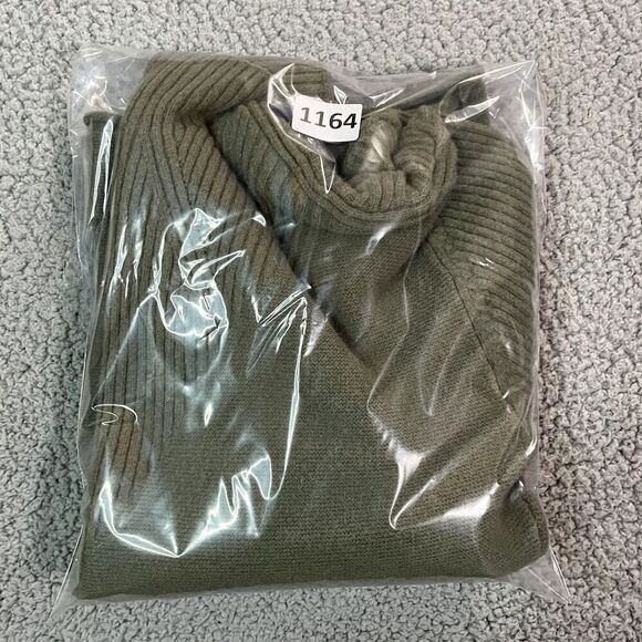 Charlie Sweater Women's Knit Mock Neck Olive Pullover Green XL - Picture 6 of 6